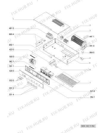 Схема №1 SLE 3460 WS с изображением Кнопка для плиты (духовки) Whirlpool 481941129613