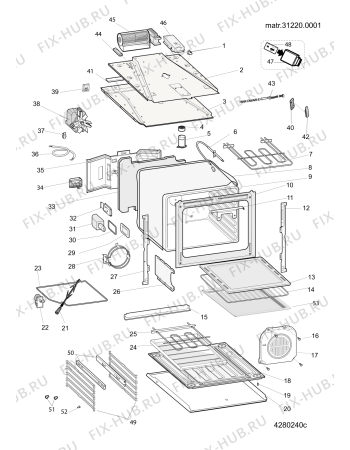 Взрыв-схема плиты (духовки) Ariston A6IMPA1XAUS (F086542) - Схема узла