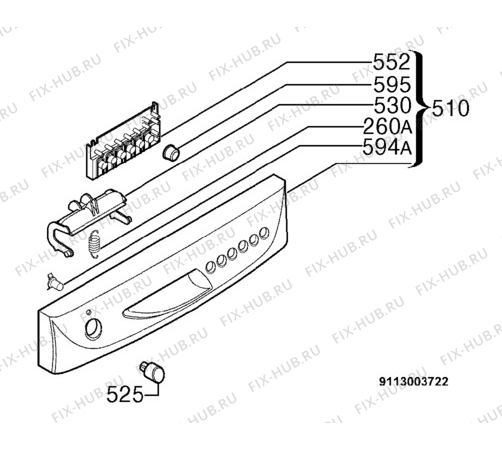 Взрыв-схема посудомоечной машины Zanussi DE4755 - Схема узла Command panel 037