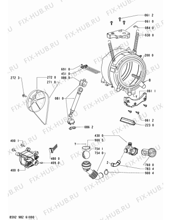 Схема №1 AWO/D 6770 с изображением Обшивка для стиральной машины Whirlpool 480111100381