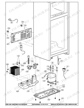 Взрыв-схема холодильника Beko BEKO NDP 9560 HCA (6052487182) - COMP.TERM.ASSY.B-955