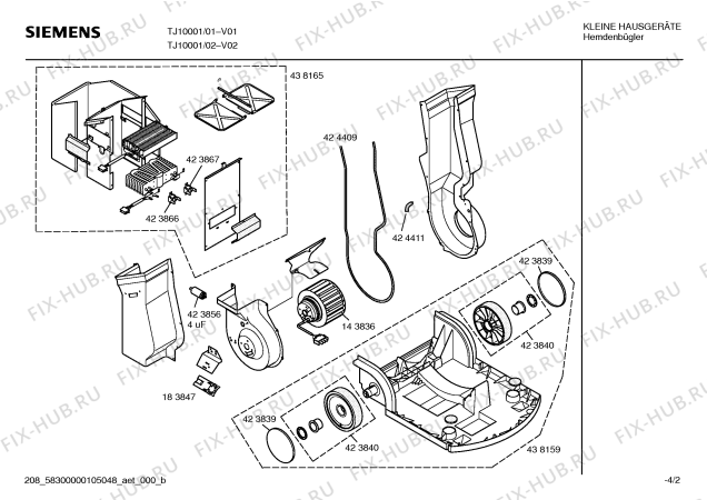 Схема №3 TJ10001 dressman с изображением Панель для утюга (парогенератора) Siemens 00493846