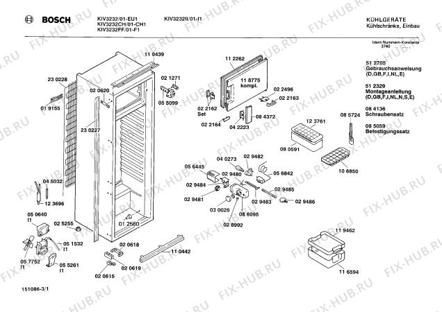 Схема №1 KIV2830 с изображением Контейнер для овощей для холодильной камеры Bosch 00116598