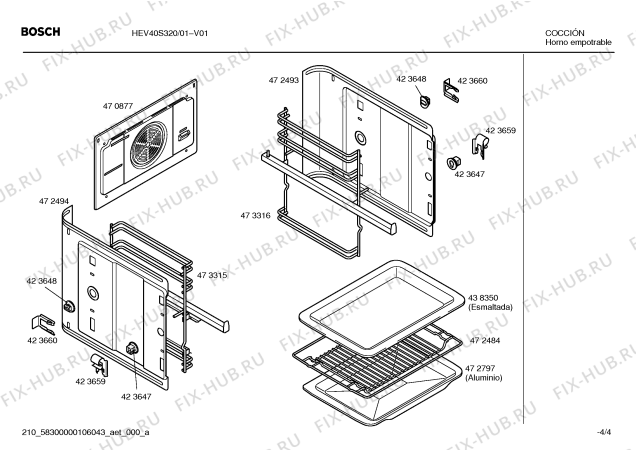 Взрыв-схема плиты (духовки) Bosch HEV40S320 - Схема узла 04
