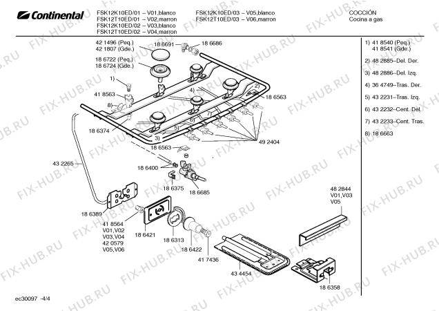Взрыв-схема плиты (духовки) Continental FSK12T10ED RENO II CBU - Схема узла 04