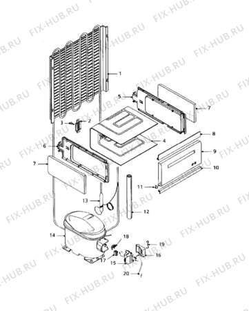 Взрыв-схема холодильника Tricity Bendix EBR5W - Схема узла Cooling system 017