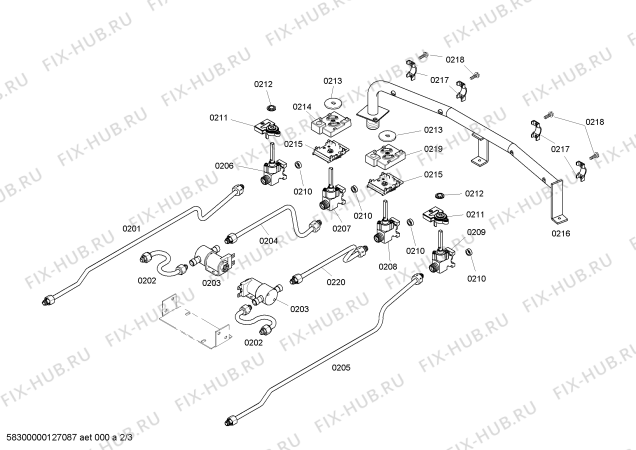 Схема №2 SGCS304RB с изображением Варочная панель для плиты (духовки) Bosch 00143097