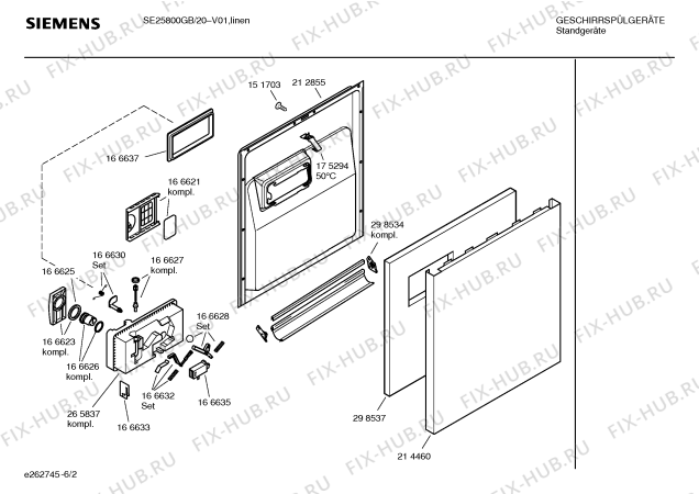 Схема №4 SE25800GB с изображением Столешница для посудомойки Siemens 00215499