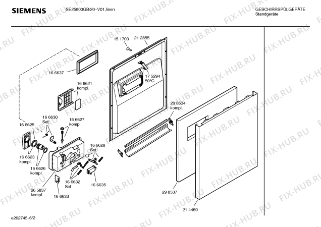 Схема №4 SE25800GB с изображением Кнопка для посудомоечной машины Siemens 00173702