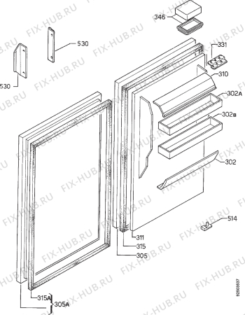 Взрыв-схема холодильника Aeg S2232KG-1 - Схема узла Door 003