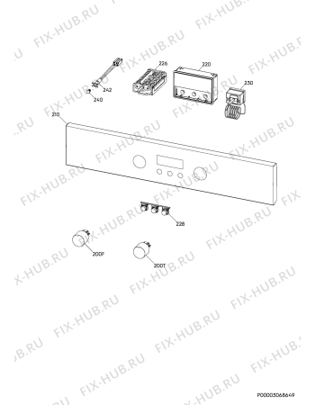 Взрыв-схема плиты (духовки) Zanussi ZOB25602XK - Схема узла Command panel 037