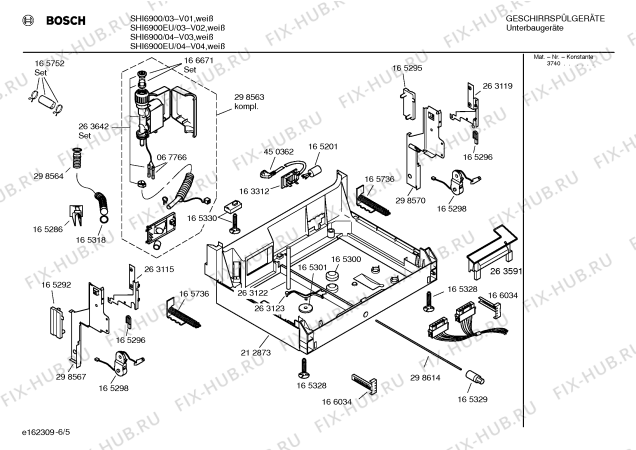 Взрыв-схема посудомоечной машины Bosch SHI6900 - Схема узла 05