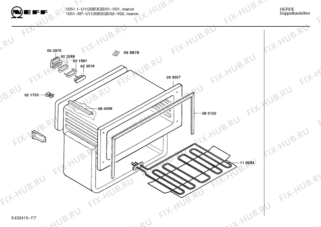 Схема №5 U1120B3GB 1051-SP с изображением Температурный ограничитель для электропечи Bosch 00059879