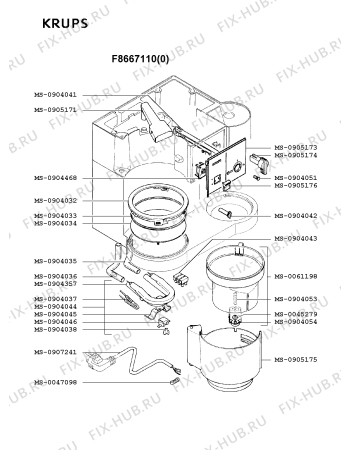 Схема №4 F9934270(0) с изображением Уплотнение для электрокофеварки Krups MS-0052602