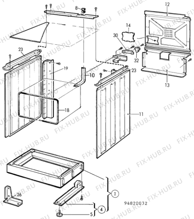 Взрыв-схема посудомоечной машины Electrolux CF7014 - Схема узла H10 Chassis