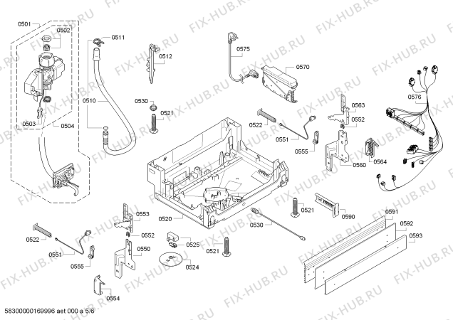 Взрыв-схема посудомоечной машины Bosch SMU54M95II HydroSTAR - TP3 - Схема узла 05