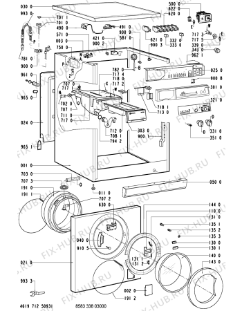 Схема №2 WA 4730-D с изображением Обшивка для стиралки Whirlpool 481245212539
