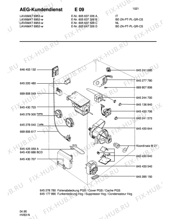 Взрыв-схема стиральной машины Aeg LAV6952 SENS. - Схема узла Electrical equipment