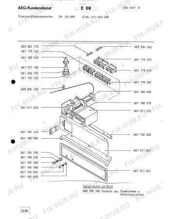Взрыв-схема плиты (духовки) Aeg BN 60 DAM - Схема узла Section3