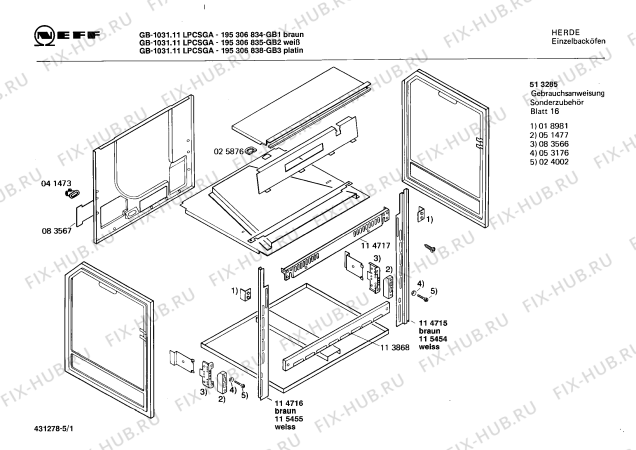 Схема №5 195302535 GB-1031.11LPCSGA с изображением Индикатор для плиты (духовки) Bosch 00115999