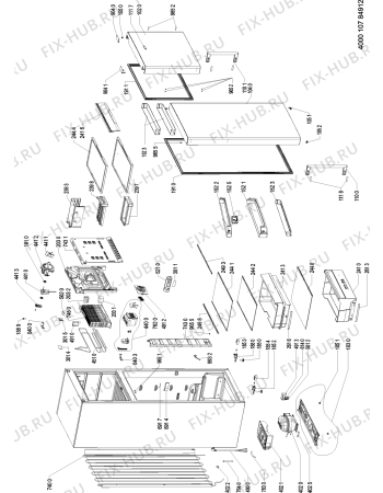 Схема №1 WTV5505 NF W с изображением Дверь для холодильника Whirlpool 481010690023