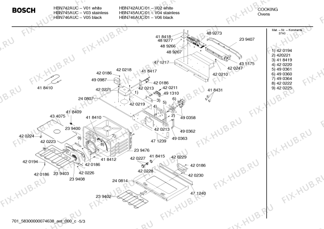 Схема №4 HBN745AUC с изображением Дверь для холодильника Bosch 00239565