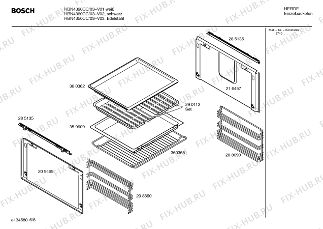 Схема №6 HBN4320CC с изображением Инструкция по эксплуатации для плиты (духовки) Bosch 00582999