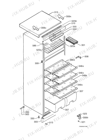 Взрыв-схема холодильника Electrolux ER9708D - Схема узла Housing 001