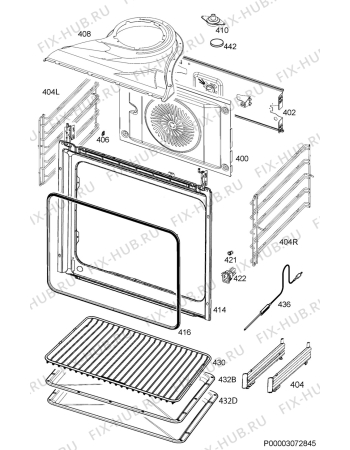 Взрыв-схема плиты (духовки) Electrolux EOC6821AAX - Схема узла Oven