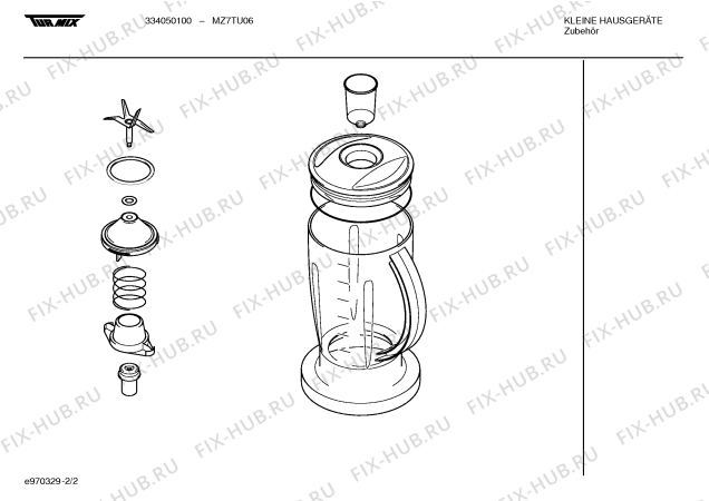 Взрыв-схема кухонного комбайна Turmix MZ7TU06 - Схема узла 02