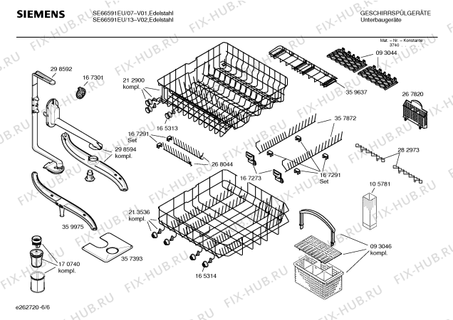 Взрыв-схема посудомоечной машины Siemens SE66591EU - Схема узла 06