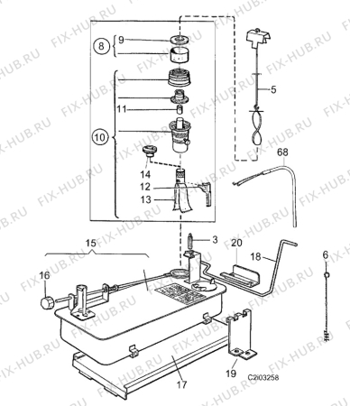 Взрыв-схема холодильника Electrolux Loisirs RKE400 - Схема узла Functional parts