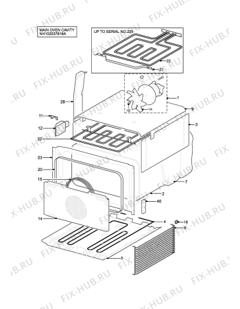 Взрыв-схема плиты (духовки) Aeg 5212BU-A (ALUMINIUM) - Схема узла H10 Main Oven Cavity (large)