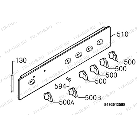 Взрыв-схема плиты (духовки) Zanussi ZOU342N - Схема узла Command panel 037