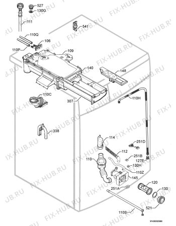 Взрыв-схема стиральной машины Electrolux EWF14581W - Схема узла Hydraulic System 272