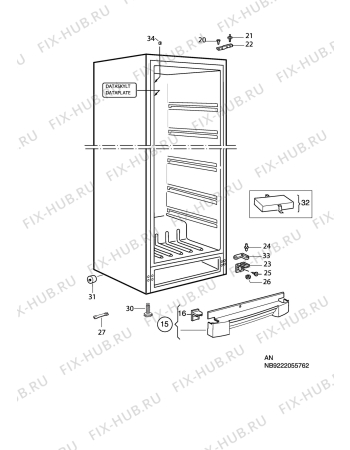 Взрыв-схема холодильника Electrolux EUF2000 - Схема узла C10 Cabinet