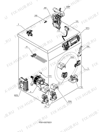 Взрыв-схема стиральной машины Aeg L89499FL - Схема узла Electrical equipment 268