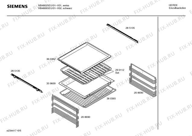 Взрыв-схема плиты (духовки) Siemens HB48025EU - Схема узла 06