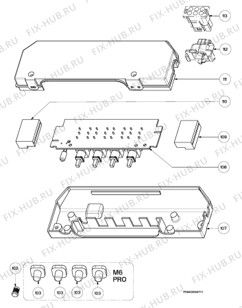 Взрыв-схема вытяжки Zanussi ZHC90X - Схема узла Section 2