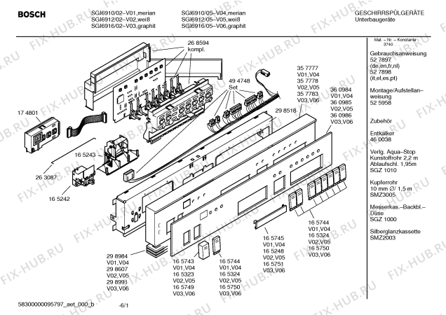 Схема №3 SGI6910 с изображением Вкладыш в панель для электропосудомоечной машины Bosch 00360984