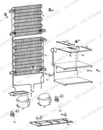 Взрыв-схема холодильника Zoppas PC30SB - Схема узла Cooling system 017