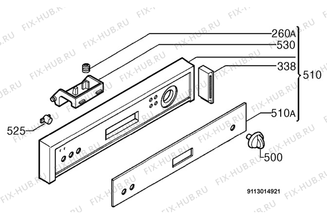 Взрыв-схема посудомоечной машины Faure LVI573W - Схема узла Command panel 037