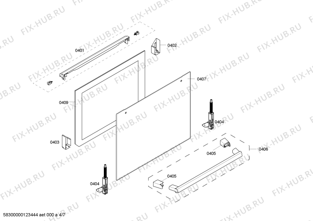 Взрыв-схема плиты (духовки) Bosch HSN421020 - Схема узла 04