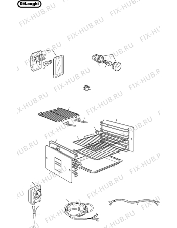 Схема №2 DE608MW с изображением Обшивка для плиты (духовки) DELONGHI 032F3239DA
