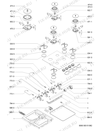 Схема №1 AKM 401/01/NB с изображением Поверхность для электропечи Whirlpool 481245068247
