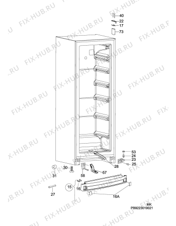 Взрыв-схема холодильника Electrolux EUF2907OOX - Схема узла C10 Cabinet