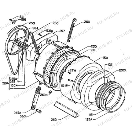 Взрыв-схема стиральной машины Zanussi FJ1094AL - Схема узла Drum