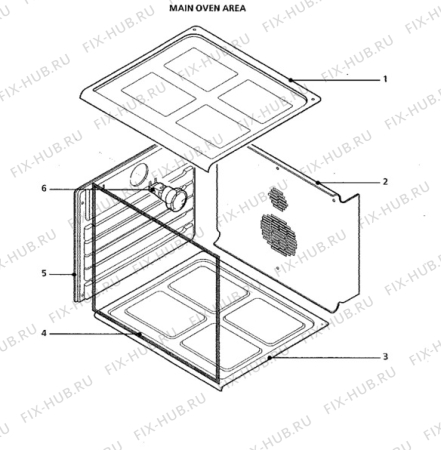 Взрыв-схема плиты (духовки) Tricity Bendix SI106BNA/2 - Схема узла Oven