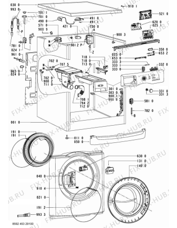 Схема №2 AWOE 8741 /1 с изображением Обшивка для стиралки Whirlpool 480111103392
