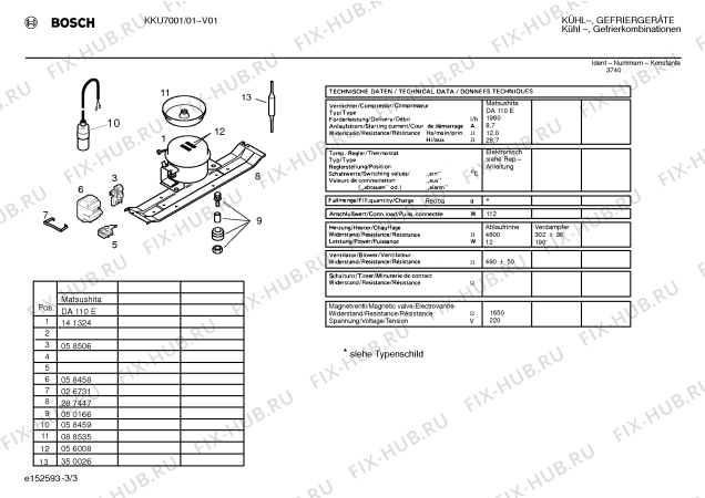 Взрыв-схема холодильника Bosch KKU7001 - Схема узла 03